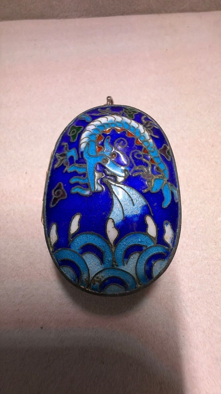 Cloisonne Dragon Locket Pendant